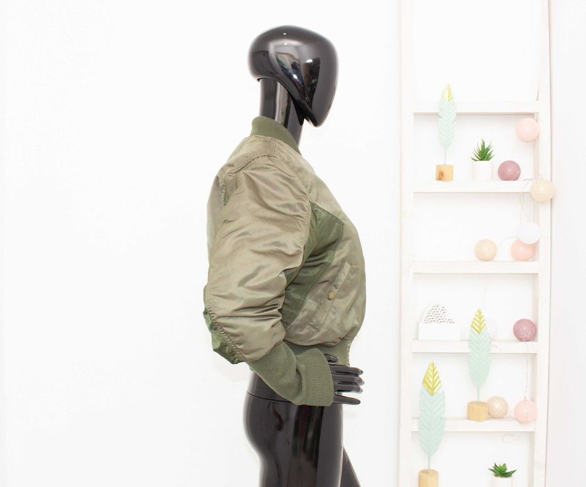 ALPHA INDUSTRIES MA-1 Cyber дамско яке бомбър зелено сатенено късо XS