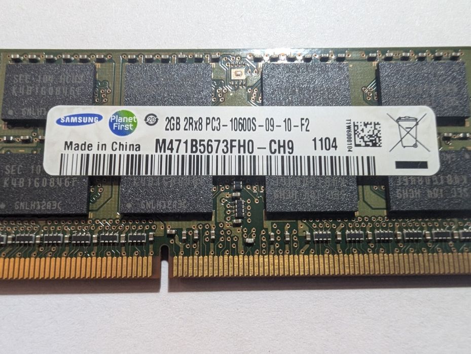 Продам ОЗУ для ноутбука SO-DIMM 2*2Gb pc3 10600s 1333mhz