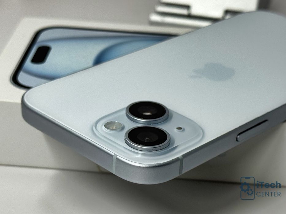 iPhone 15, 128GB, Blue, 100% батерия, КАТО НОВ, 2г. ГАРАНЦИЯ!
