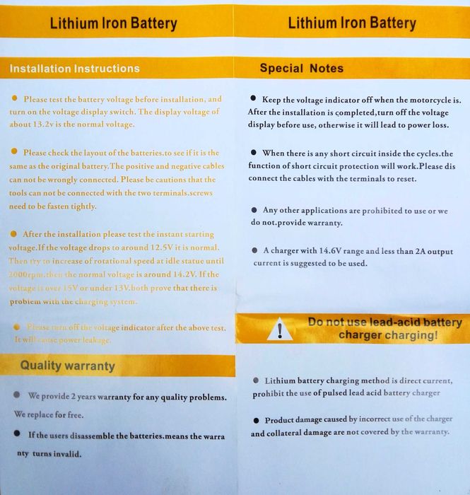 Baterie Moto 20L-BSL LiFePO4 12.8V 12A CurentPornire680Ah 175x87x155mm