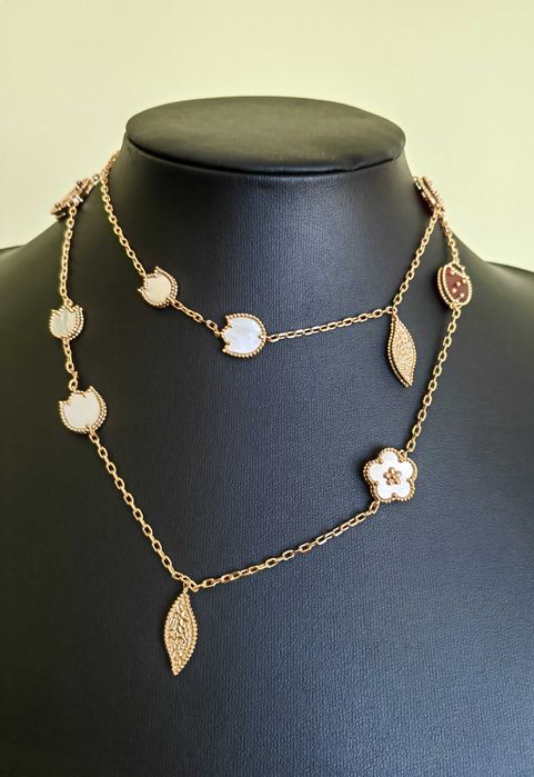 Колие от розово злато - Van Cleef & Arpels VCA Perlée couleurs pendant