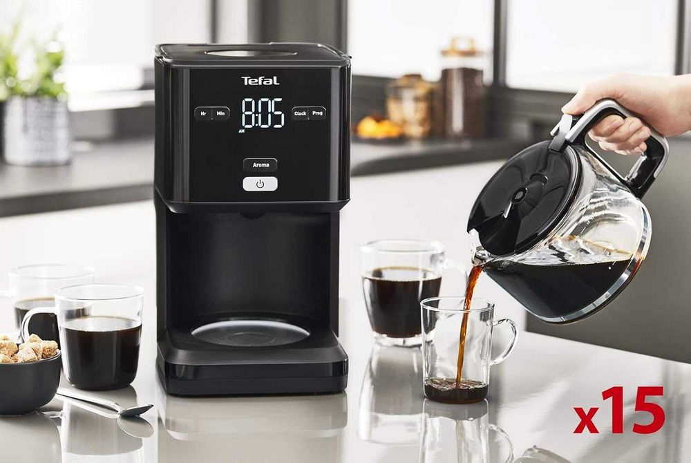 Програмируема филтърна кафемашина Tefal Smart'n Light CM600840/Черна, лек ДЕФЕКТ