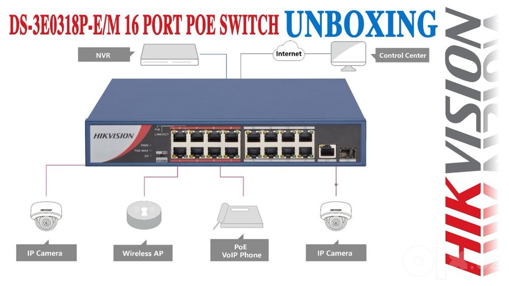 Poe камутатор hikvison DS-3E0318P-E