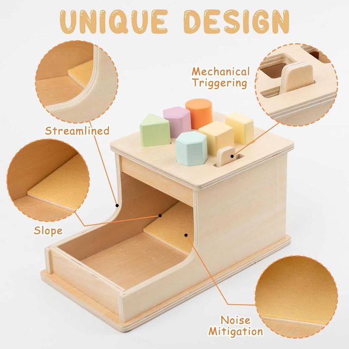 Монтесори дървена игра с кубчета от Busy edition