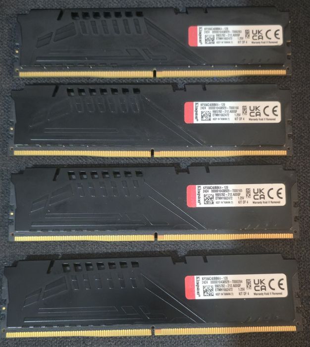 Kit Memorie Ram Quad Channel Kingston Fury Beast Black 128 GB DDR5 520
