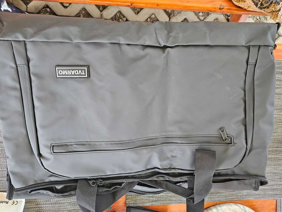 Geantă de voiaj 2 în 1 cu husă pentru costum, 50L, neagră