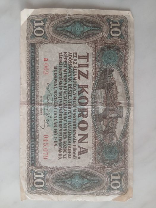 10 Coroane (Korona) din 1 ianuarie 1920.