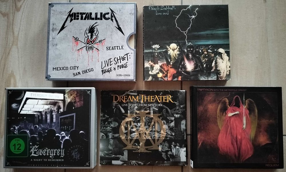 CD DVD Digipak Metallica Black Sabbath Evergrey Dream Theater Triptykon