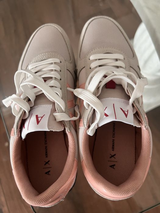 Adidasi Armani Exchange roz cu alb