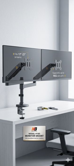 Кронштейн для двух мониторов NB Ergonomic H180 — как новый