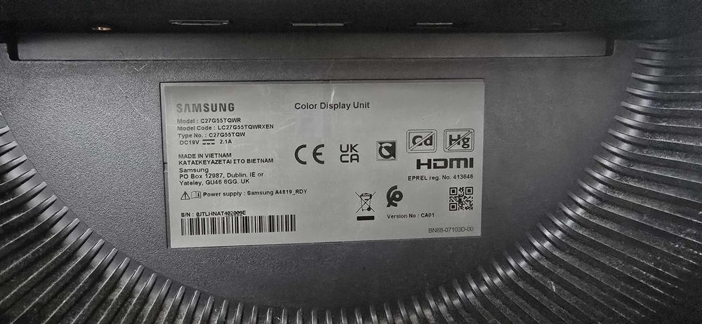 Samsung Odyssey G5 27" (C27G55T) – 144Hz, 1ms, QHD, Пълен комплект!