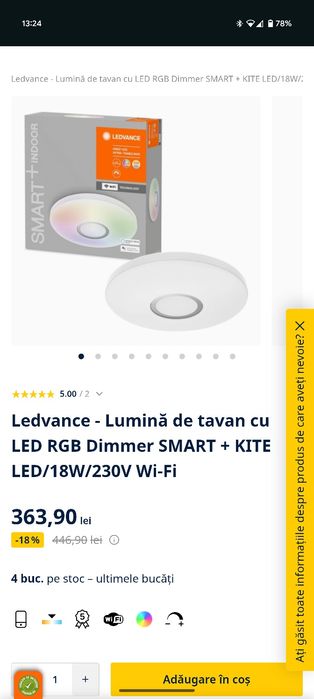 Aplica Ledvance RGBW + Wifi