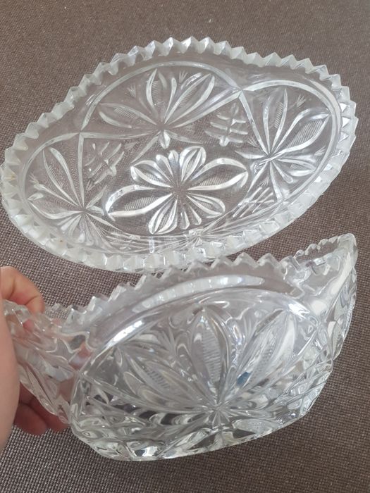 Салатница лодочка хрустальная