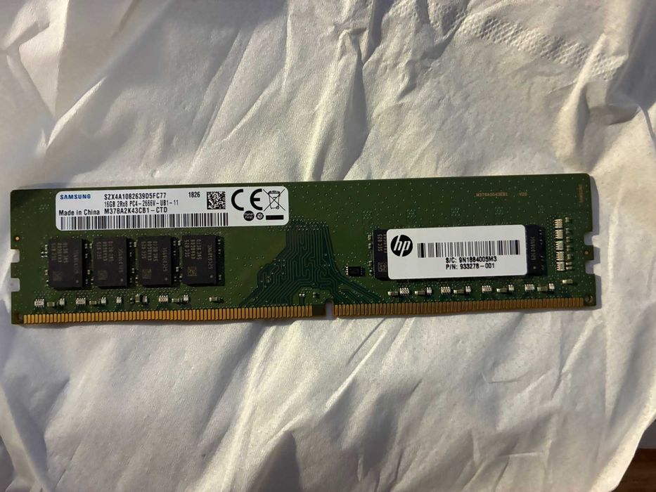 32GB DDRAM 4, 1666MHz, CL19,  Dual-channel, 2x16GB, HP/Samsung, Cod piesă HP: 933278-001 echivalent cu L21496-001, L26007-001, L40876-800