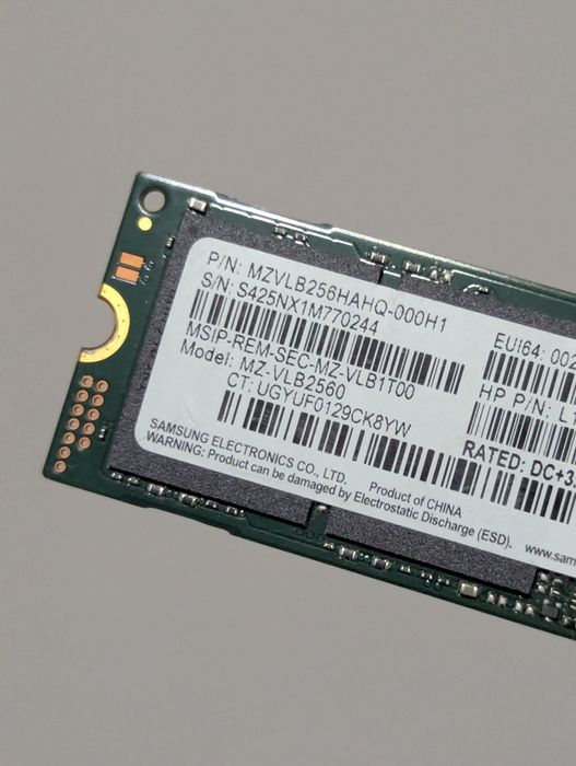 SSD m2 nvme samsung 256gb
