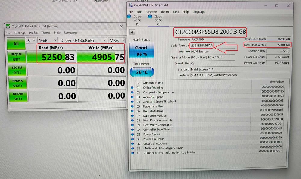 2TB 2000GB SSD NVMe WD BLACK SN770 Gen 4 M2 2280 четене-запис 5150-4850MB/sec 2TB 2000GB SSD NVMe Crucial P3 Plus Gen4 2280 четене-запис 5000-4200MB/s