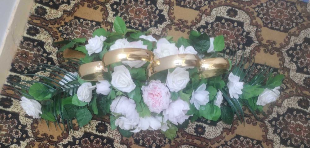 Decoratiune pentru masina nunta mire si mireasa