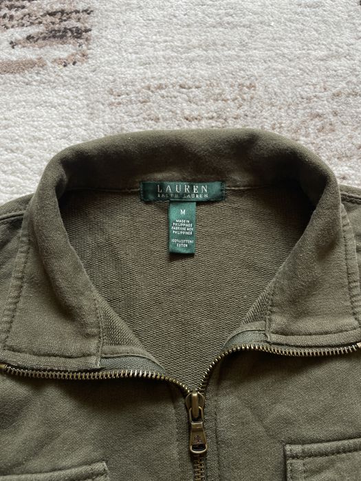 Jacheta Lauren Ralph Lauren originala marimea M bumbac verde kaki stil safari zip