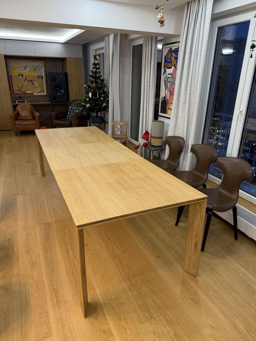 Маса разтегателна  естествен дъб 200/100 : 290/100