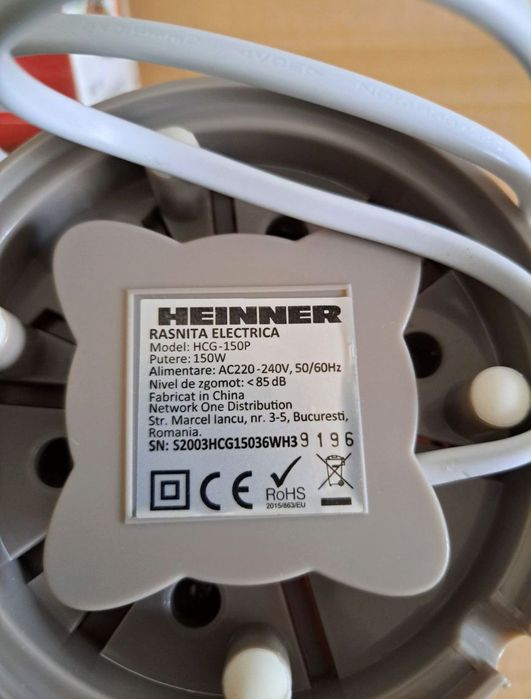 Rasnita de cafea Heinner HCG-150P, 150W, 50 g, Alb