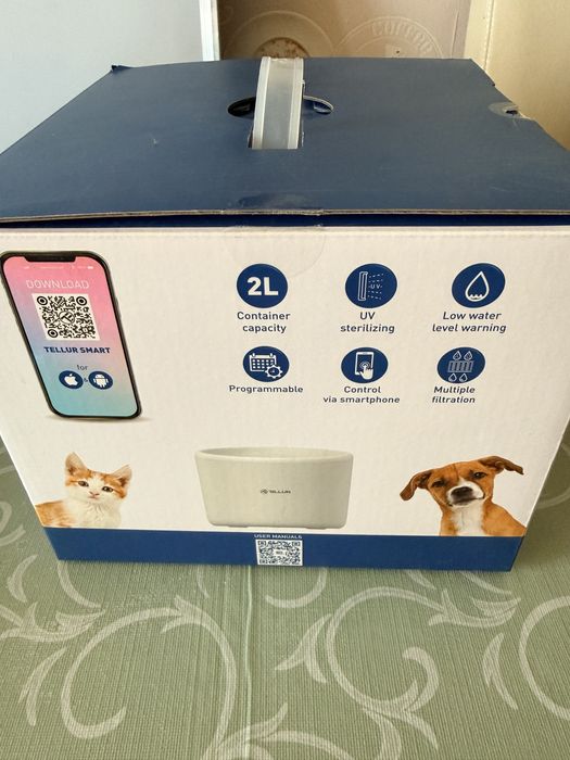 Dispenser Apa Animale Tellur WiFi Smart 2L Alb