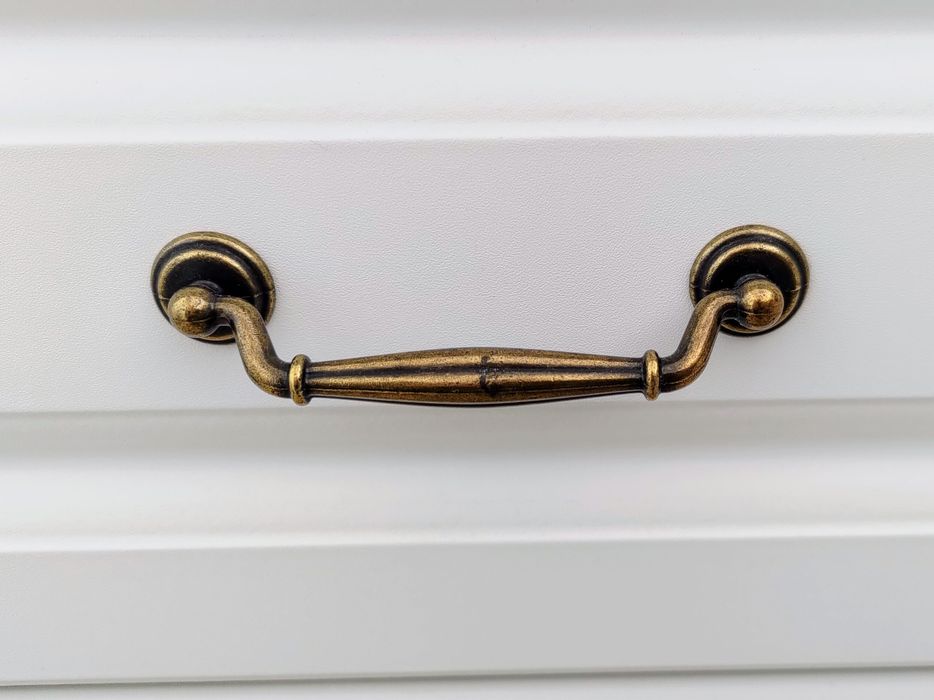 Maner mobila pt. sertar sau usa dulap, metal, antic, satinat, M4x96mm