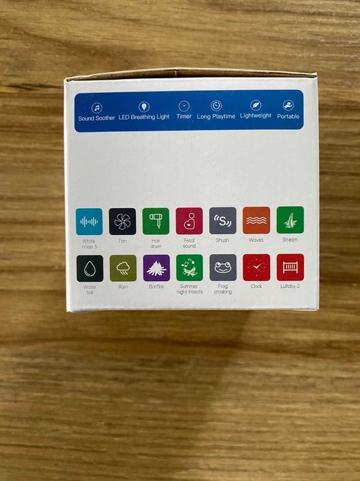 Преносим уред за бял шум, 18 вида звуци, Лампа със звезди, Приспиване
