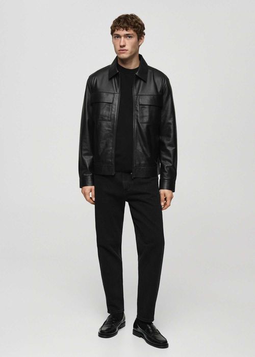 Черни Заострени Дънки - MANGO, Black Denim! 100 % Памук! Чисто Нови! Неизползвани! (Черни дънки със заострена кройка)