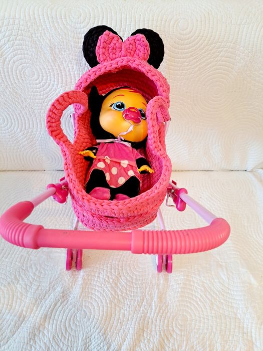 Детска количка за кукли 2 в 1 със свалящ се кош