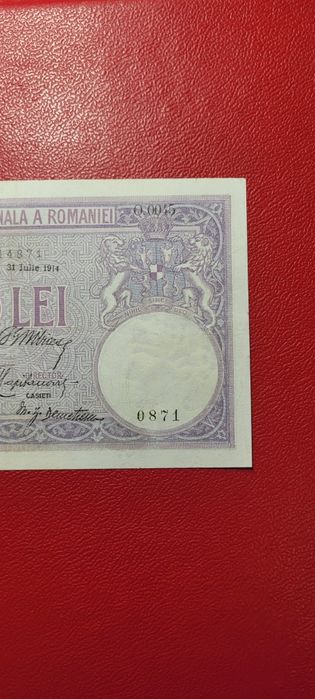 Bancnota 5 lei 1914 Piesa rara bani vechi