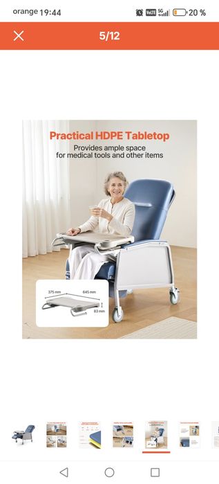 Fotoliu medical reglabil Vevor Geri