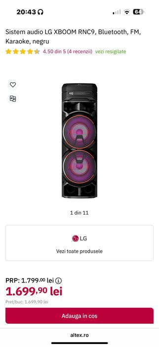 Vând Boxă LG xboom RNC9