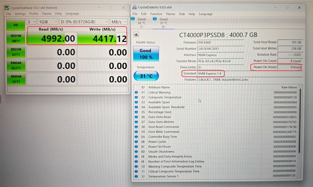 4TB SSD NVMe Crucial P3 Plus 3D NAND 4000GB M.2 2280 PCIe 4.0 disk CT4000P3PSSD8 чисто нов диск Gen 1.4 за лаптоп или настолен laptop pc computer