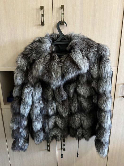 Шуба чернобурка короткая