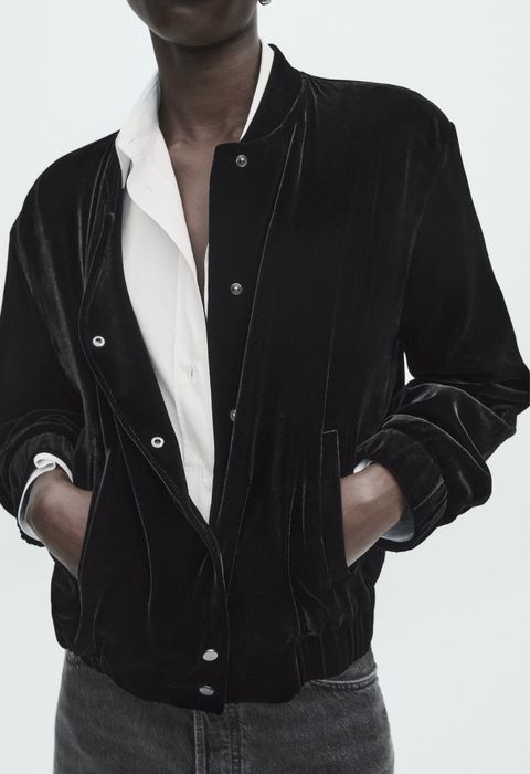 Jacheta bomber Massimo Dutti, din catifea