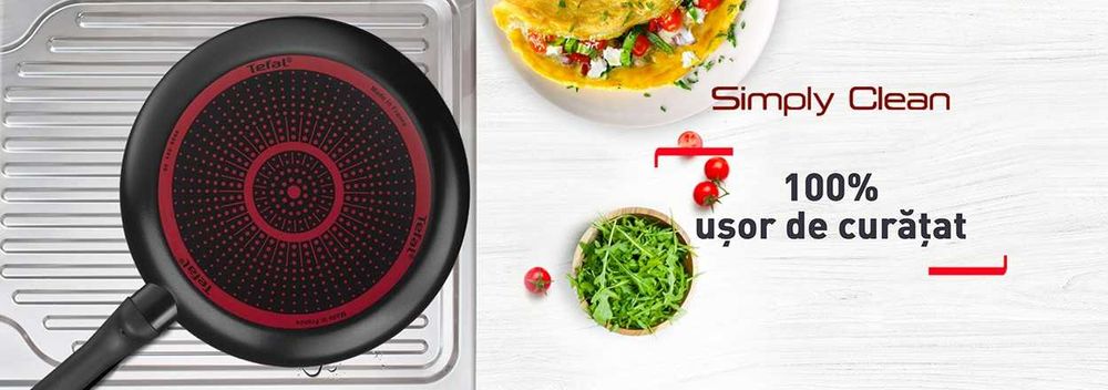 Wok Tefal Simply Clean B5671953 diametru 28cm aluminiu Nou Sigilat
