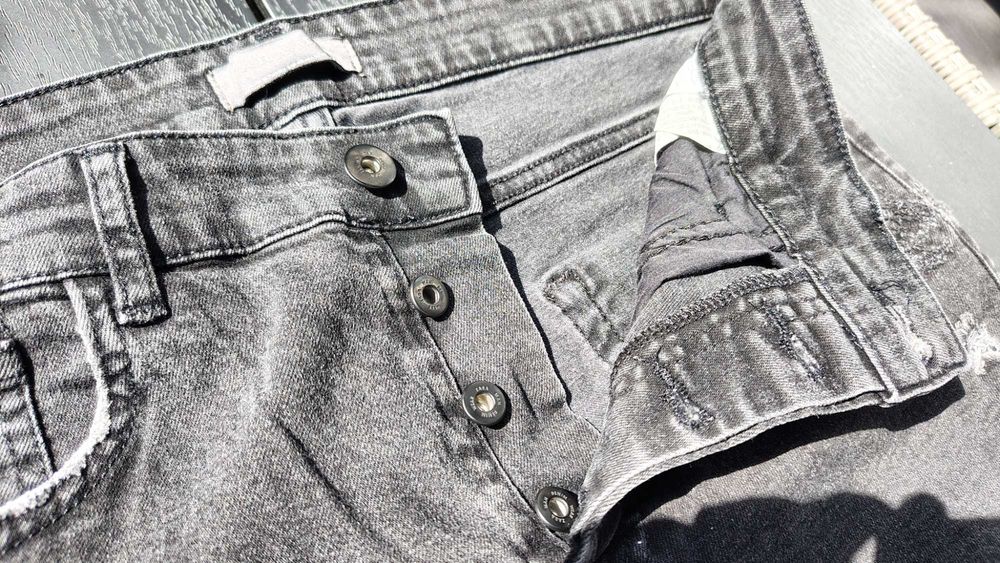 Blugi Zara Man slim fit gri charcoal marime 42