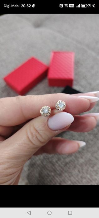 Cercei superbi argint cu zirconii albe