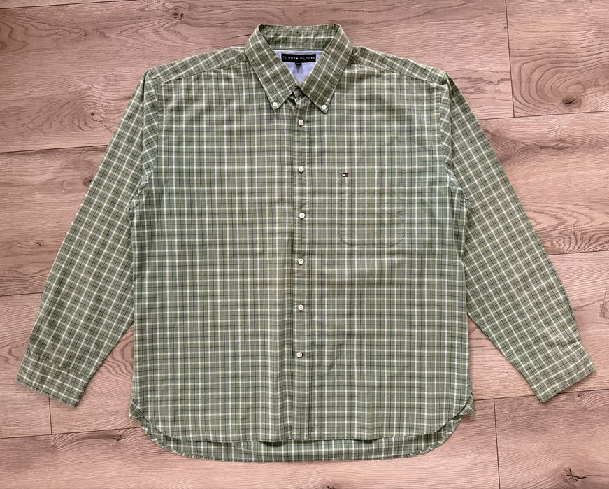 Camasa TOMMY HILFIGER Carouri Mandca Lunga Verde Barbati | Marime XXL