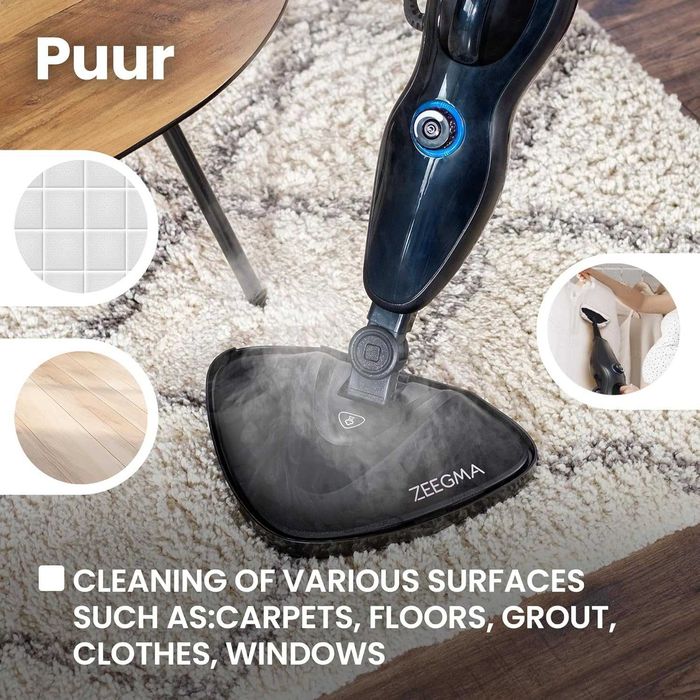 Парочистачка Zeegma PUUR, 1500W, Почистване без химикали, 7 Приставки