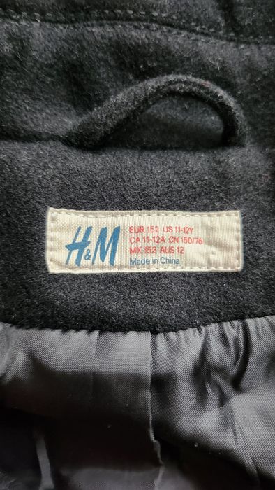 Палто H&m, цвят тъмно син 11-12год.