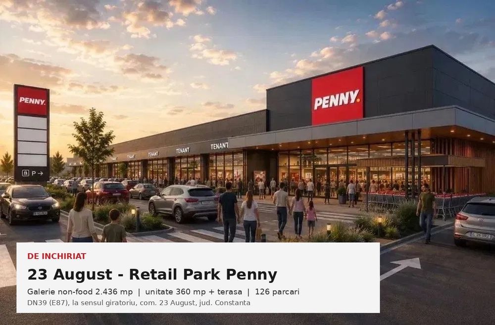 Spatii comerciale de inchiriat langa PENNY, 23 August (CT), pe DN39