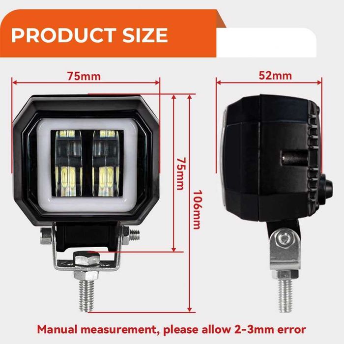 2 БРОЯ 40W Диодни Фарове за Мотор Мотокар ATV 12-24V LED Прожектор ФАР