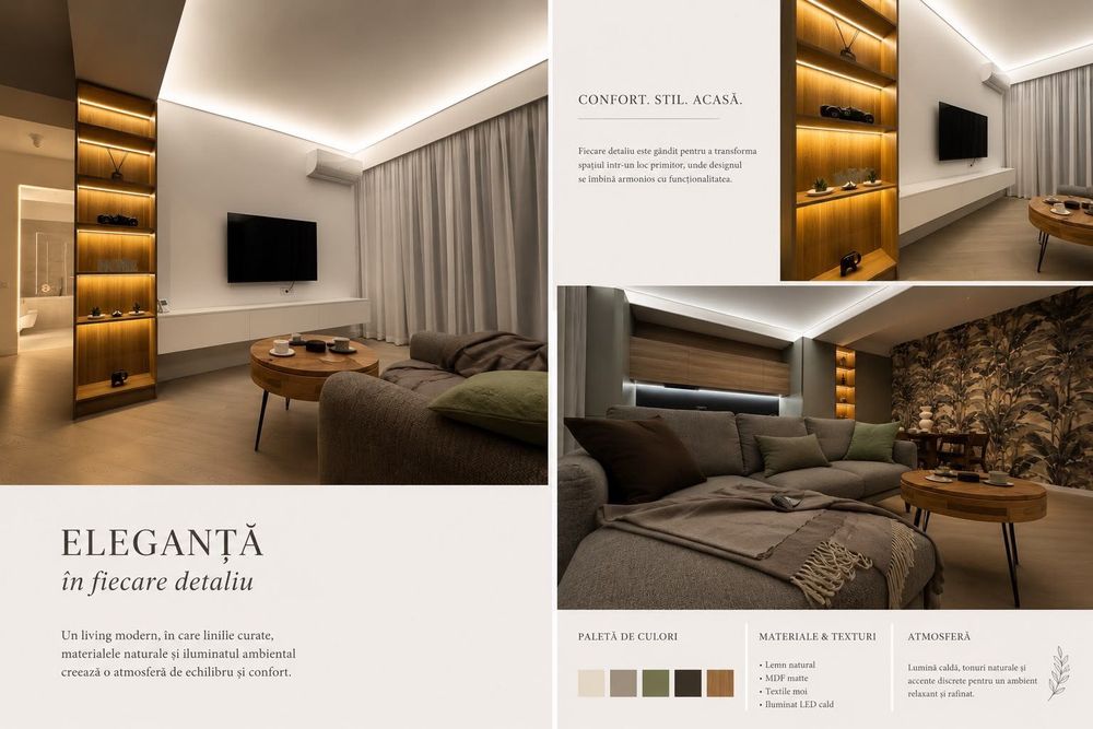 INCHIRIERE apartament NOU HARMONY 2 camere premium/designer interior - Cortina North 900 EUR - Vedere 5