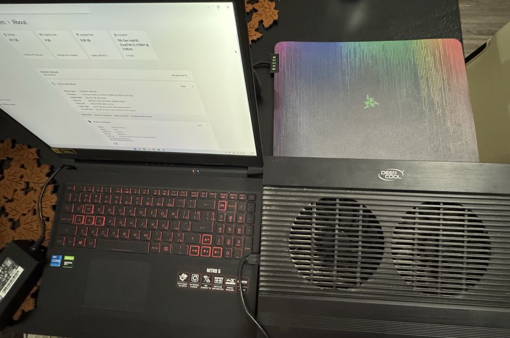 Acer Nitro 5 (i5 11-то / GTX 1650 / 512GB) + ПЪЛЕН ГЕЙМЪРСКИ КОМПЛЕКТ