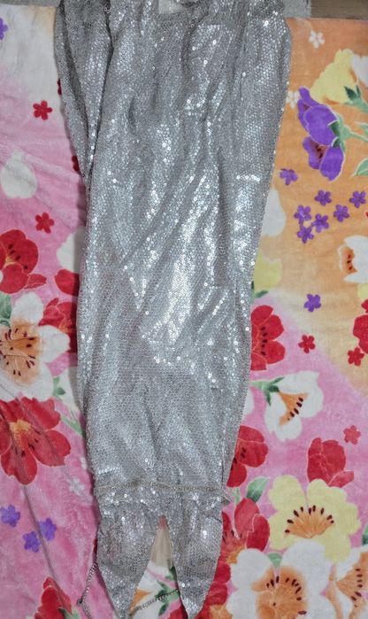 Rochie ocazie lunga argintie