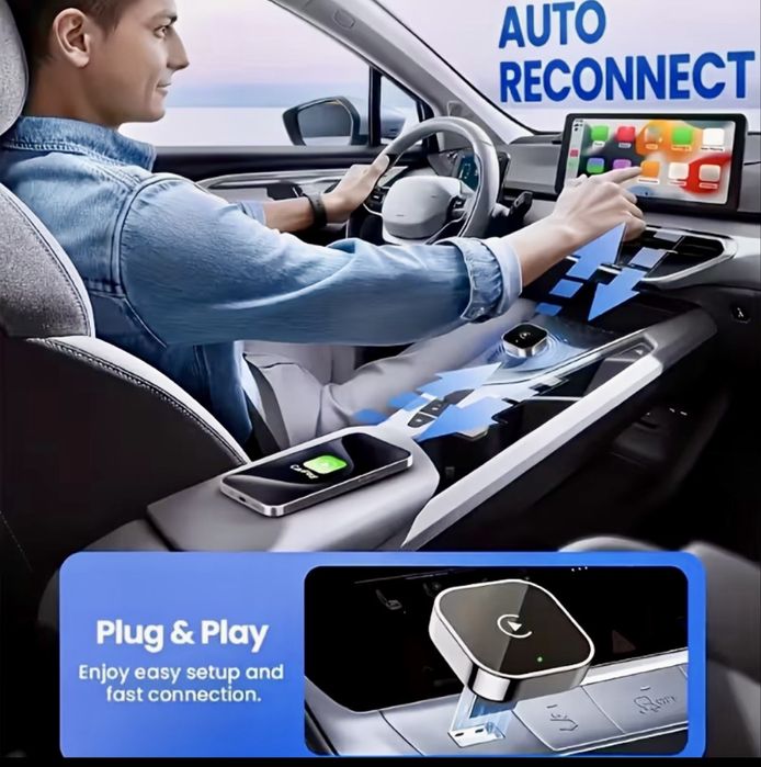 Безжичен адаптер за Android Auto и Apple Carplay