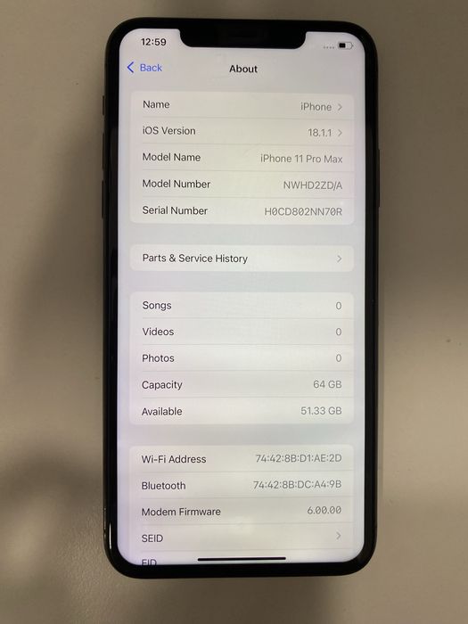 iPhone 11 Pro Max 64GB ID-sic913