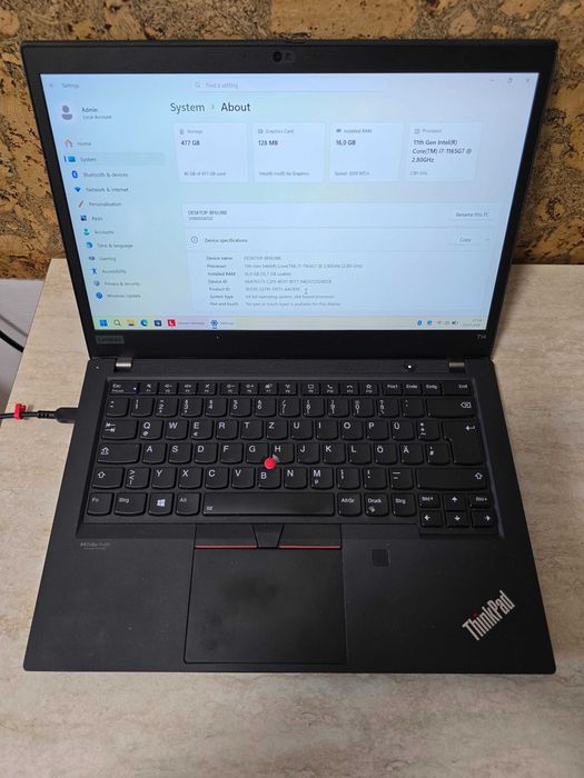 Lenovo Thinkpad T14 i7 1165G7 16Gb 512Gb modem 4G