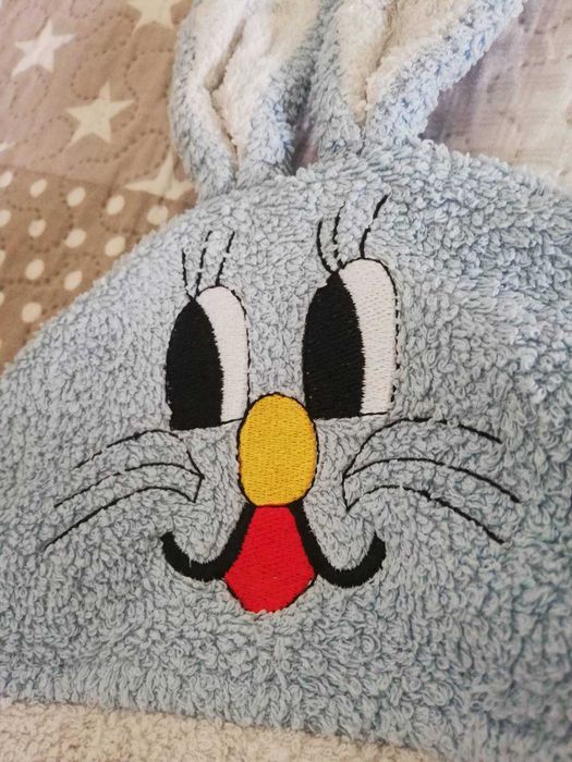 Детски халат за баня ЗАЙЧЕ 4-6 г. и чехли за баня №31 ПАКЕТНА цена